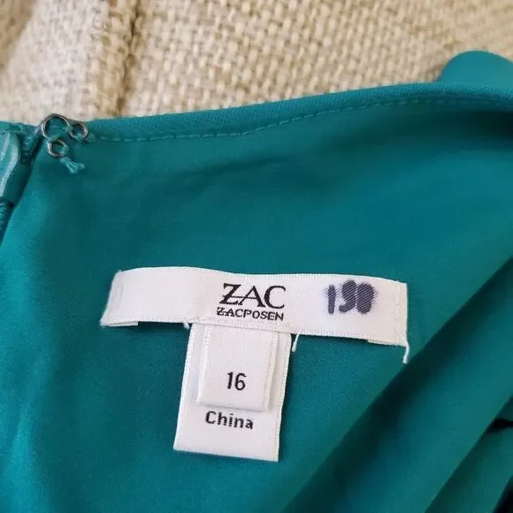Zac Posen: Jujy Key-hole Sheath Dress In Teal - NEW